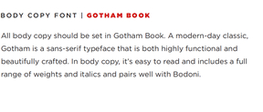 UVA Wise Body Copy Font Gotham Book